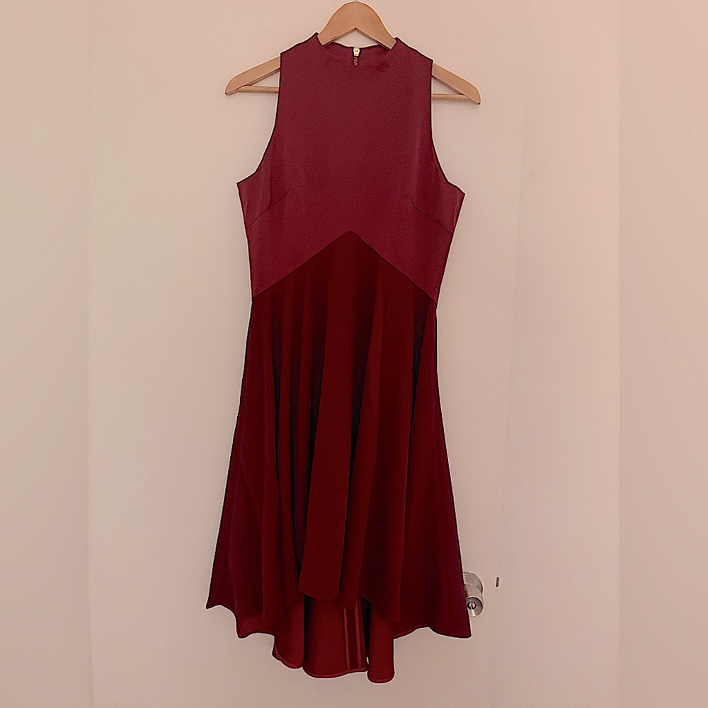 Ted Baker Burgundy/Maroon Sleeveless High/Low Dress - size 6 - Picture 3 of 16